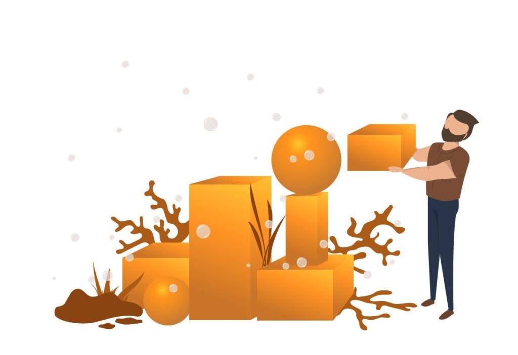 Morgan er ved at bygge en kompleks konstruktion