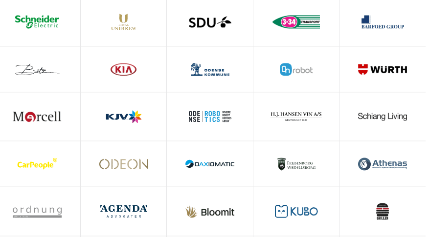 Screenshot af firma logoer