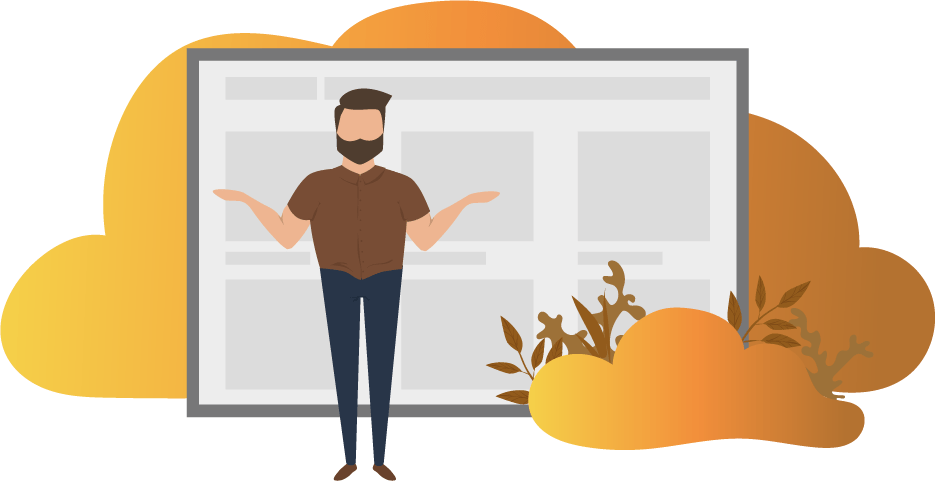 Morgan står ved en skærm og ved ikke hvilket produkt han skal vælge