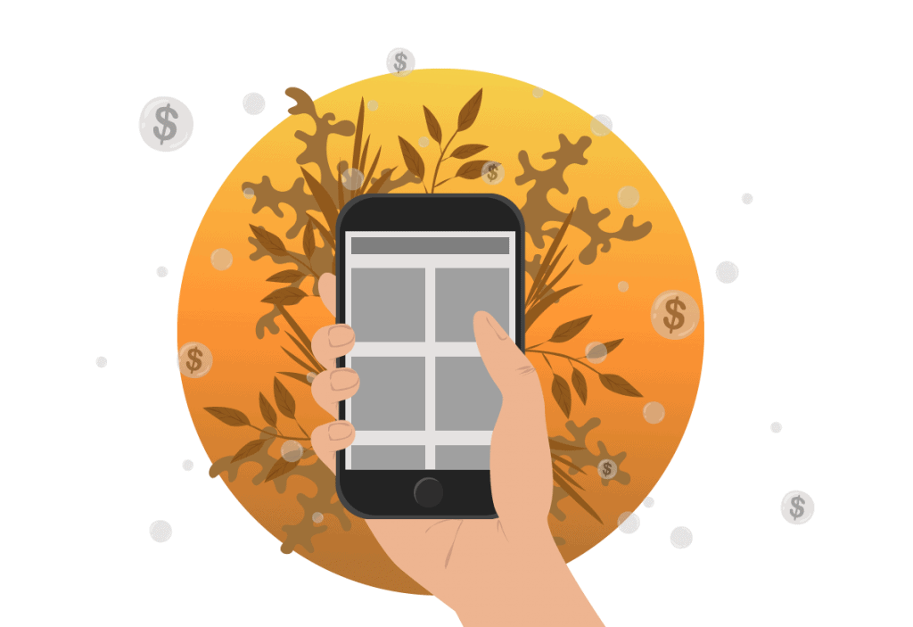 Illustration af mobilbetaling