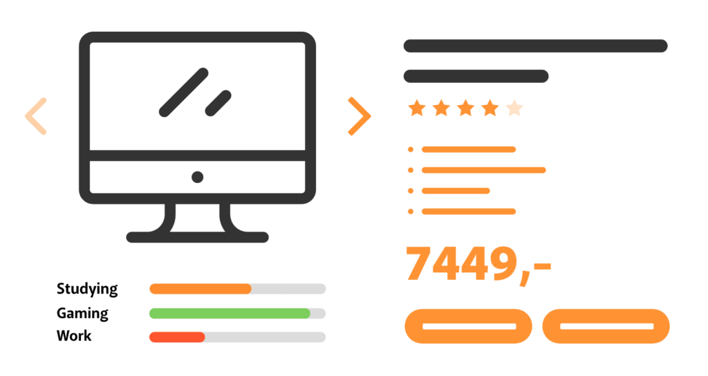 Illustration af anmeldelser af et produkt