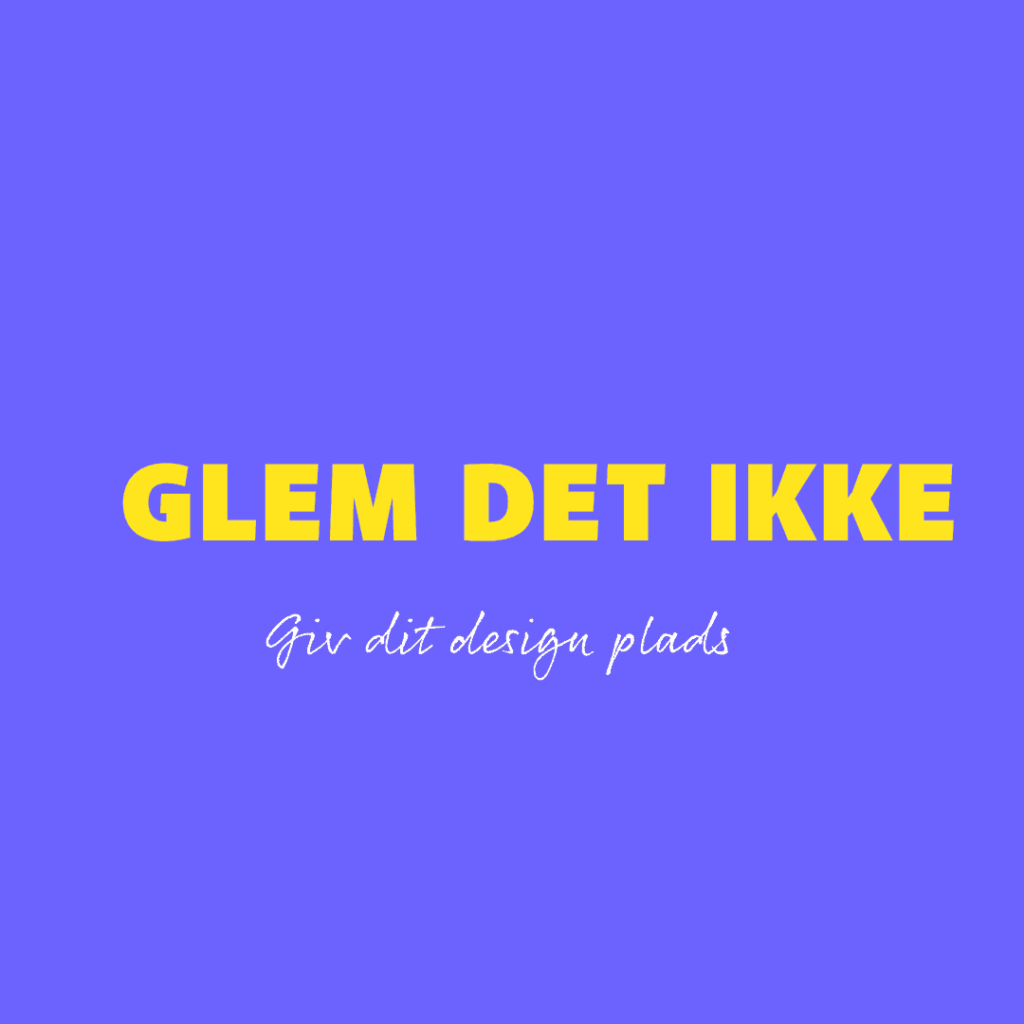 Blåt billede med teksten glem det ikke