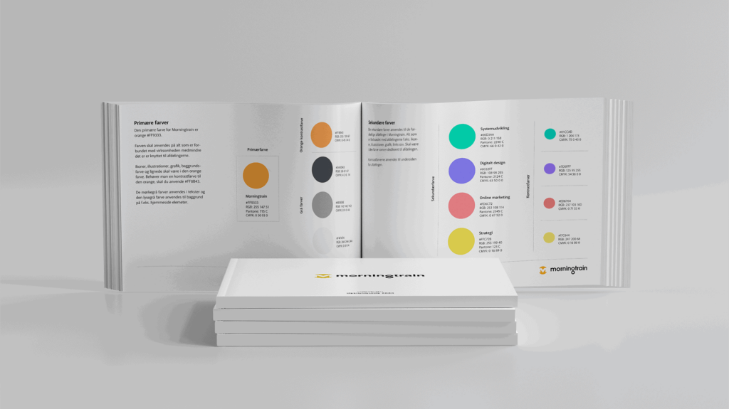 Mockup af Morningtrains designmanual