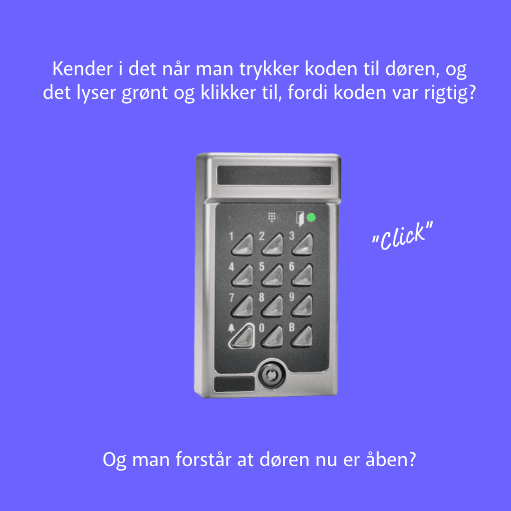 Billede af alarm, med tekst der forklare hvad feedback er