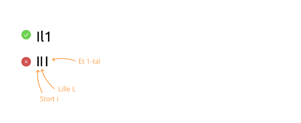 Billede der viser fordele og ulemper ved to forskellige skrifttyper