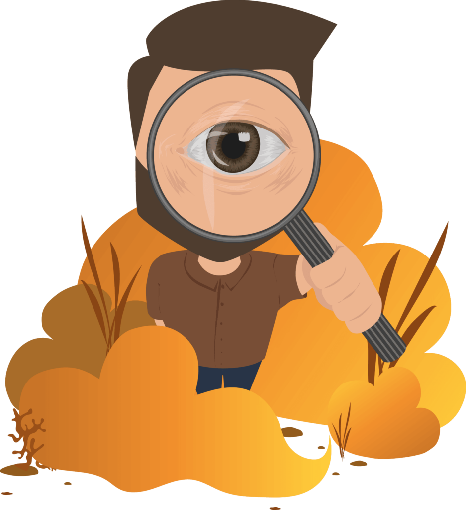 Morgan med forstørrelsesglas