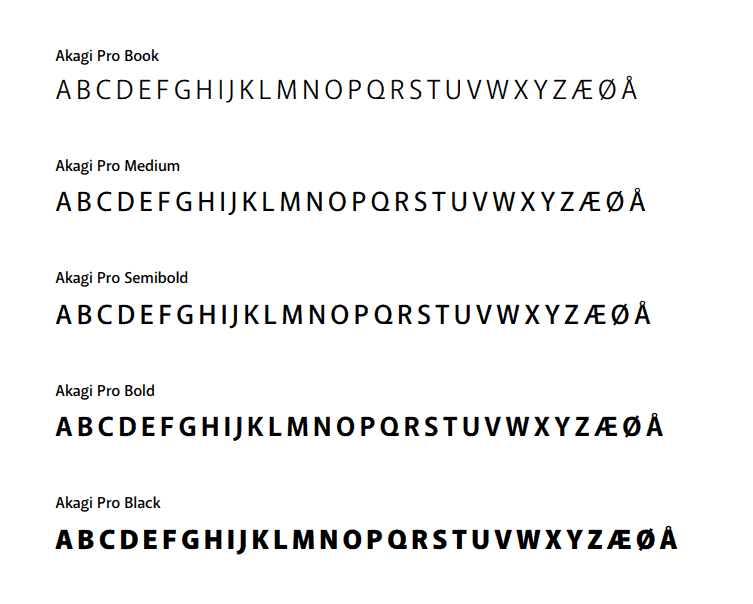 Illustration af Morningtrains skrifttyper